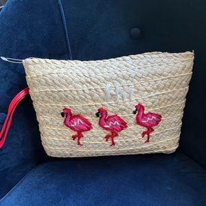 NWOT Beautiful Flamingo Pouch Bag
